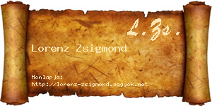Lorenz Zsigmond névjegykártya